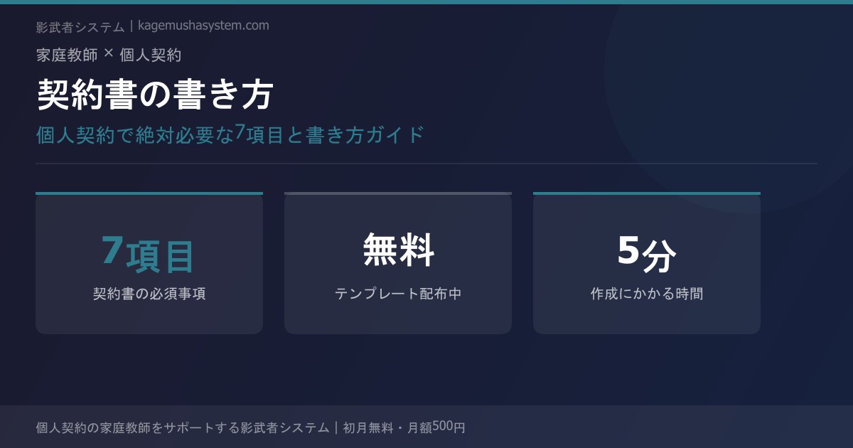 Guide to Writing Contracts for Private Tutoring | 7 Essential Items & Free Template
